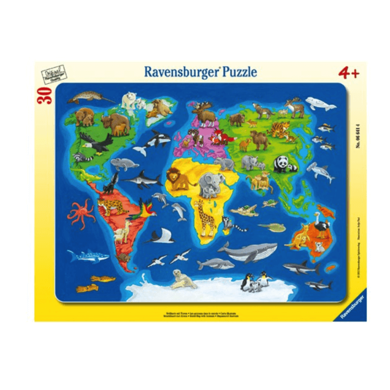 Ravensburger Puzzle Weltkarte mit Tieren 30 Teile (1 Stk)