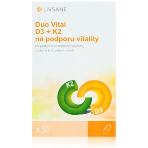 Livsane Duo Vital D3 + K2 Kaps (30 Stk)
