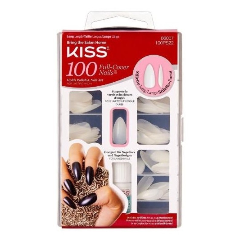 Kiss Plain nails full cover and tips Stiletto (1 Stk)