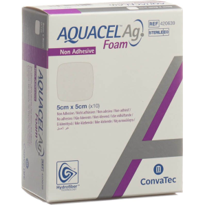 ConvaTec AQUACEL Ag Foam nicht adhäsiv 5x5cm (10 Stk)