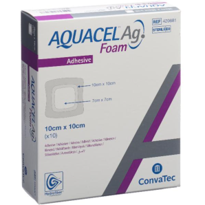 ConvaTec AQUACEL Ag Foam adhäsiv 10x10cm (10 Stk)