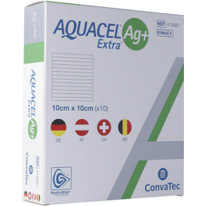 ConvaTec AQUACEL Ag+ Extra Kompresse 10x10cm (10 Stk)