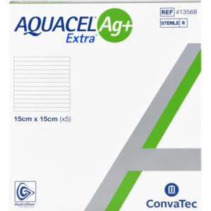 ConvaTec AQUACEL Ag+ Extra Kompresse 15x15cm (5 Stk)