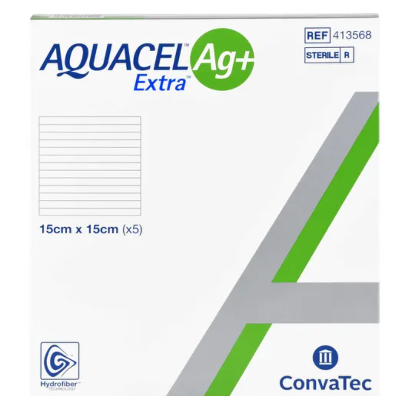 ConvaTec AQUACEL Ag+ Extra Kompresse 15x15cm (5 Stk)