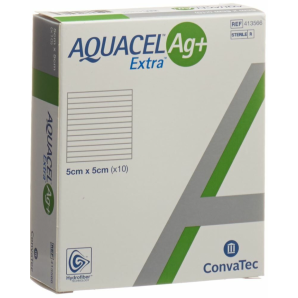 ConvaTec AQUACEL Ag+ Extra Kompresse 5x5cm (10 Stk)