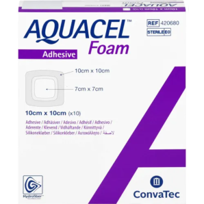 ConvaTec AQUACEL Foam adhäsiv 10x10cm (10 Stk)