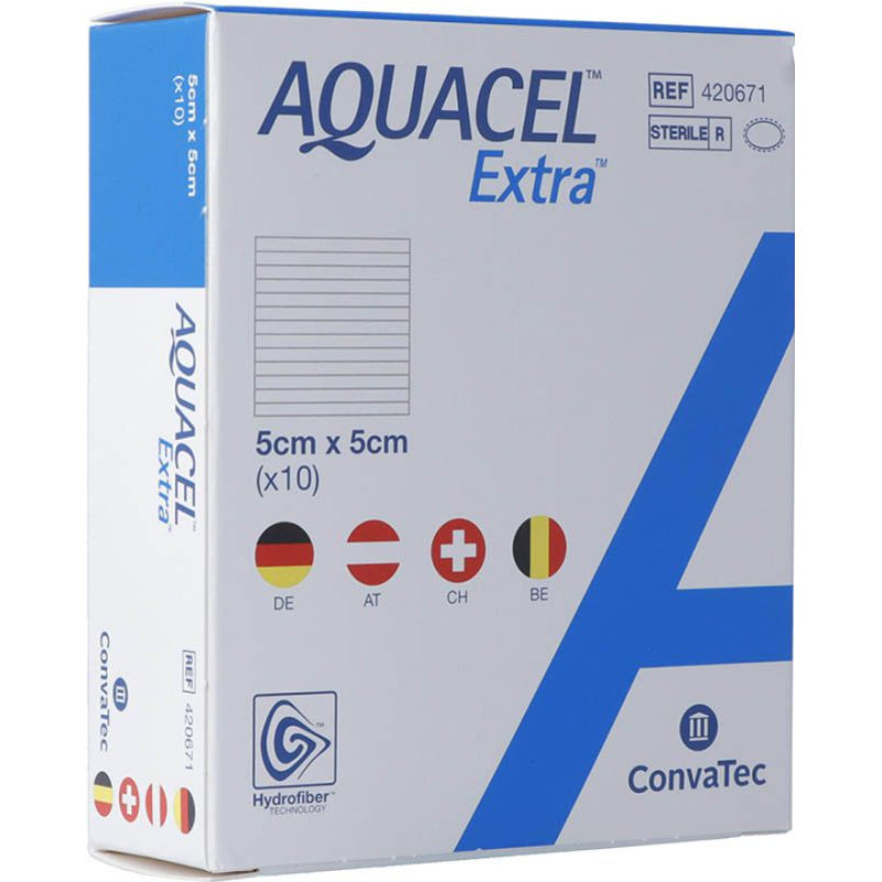 ConvaTec AQUACEL Extra Hydrofiber Verband 5x5cm (10 Stk)