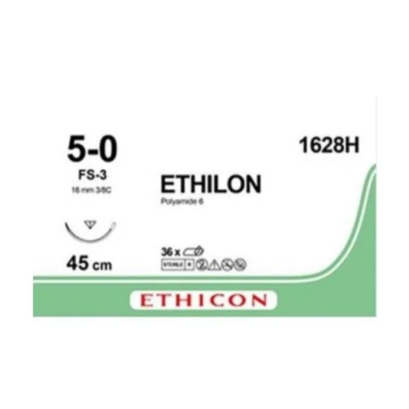 ETHILON 45cm schwarz 5-0 FS-3 (36 Stk)