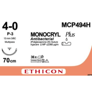MONOCRYL Plus 70cm ungefärbt 4-0 P-3 (36 Stk)