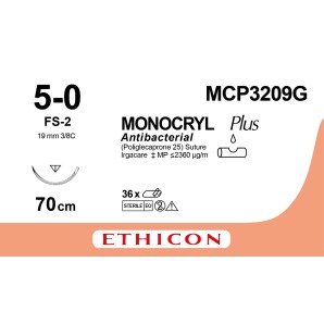 MONOCRYL Plus 70cm ungefärbt 5-0 FS-2 (12 Stk)