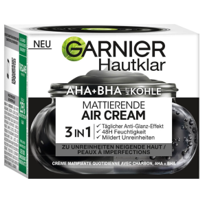 GARNIER Hautklar AHA+BHA Mattierende Air Cream mit Kohle 3in1 (50ml)