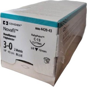 Novafil 45cm bleu C-13 3-0...