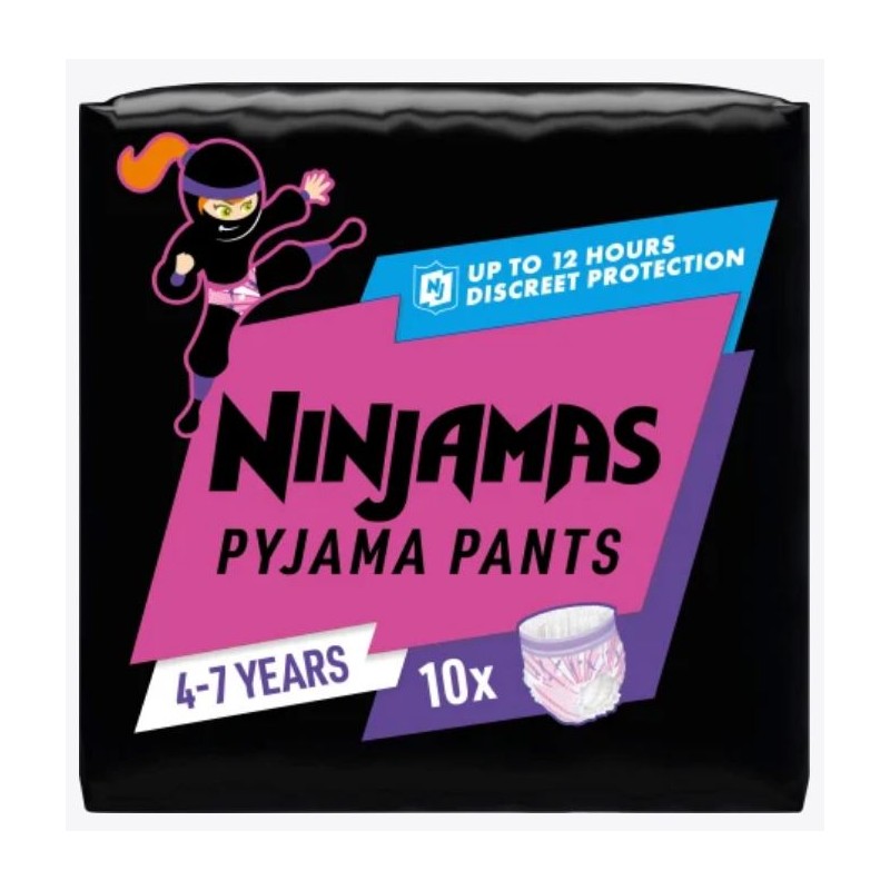 Pampers Ninjamas Pyjama Pants für Mädchen, 4-7 Jahre (10 Stk)