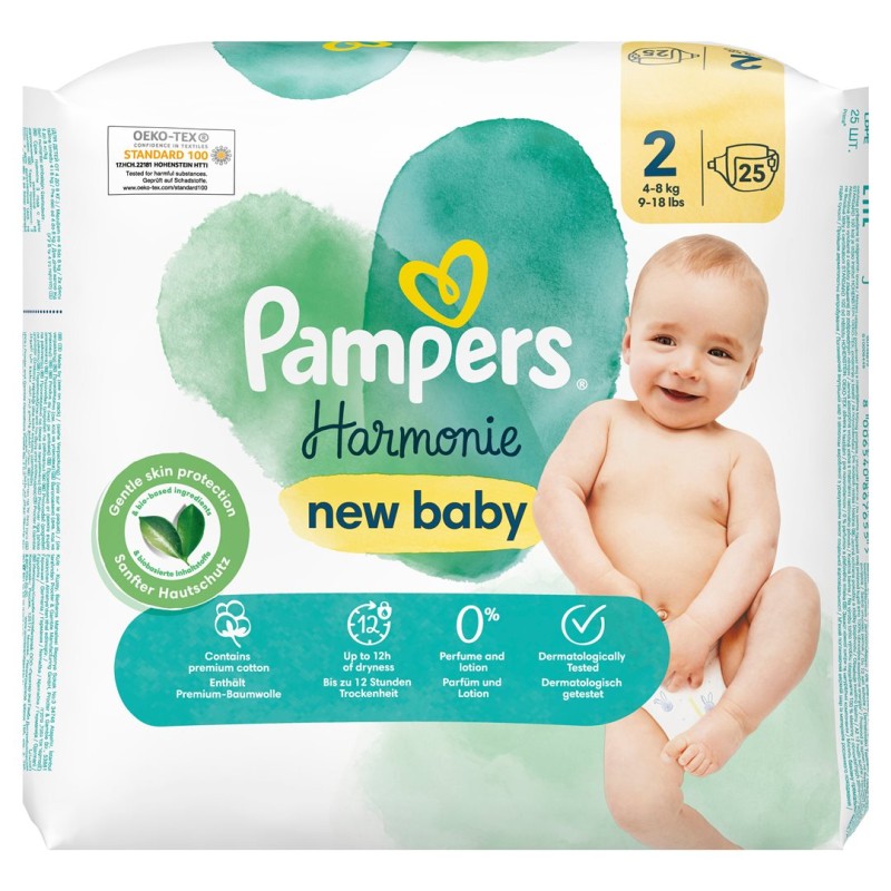 Pampers Harmonie new baby Grösse 2, 4-8kg (29 Stk)