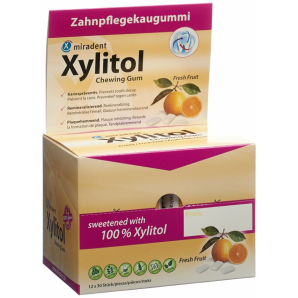 miradent Xylitol Kaugummi Frucht (12x30 Stk)