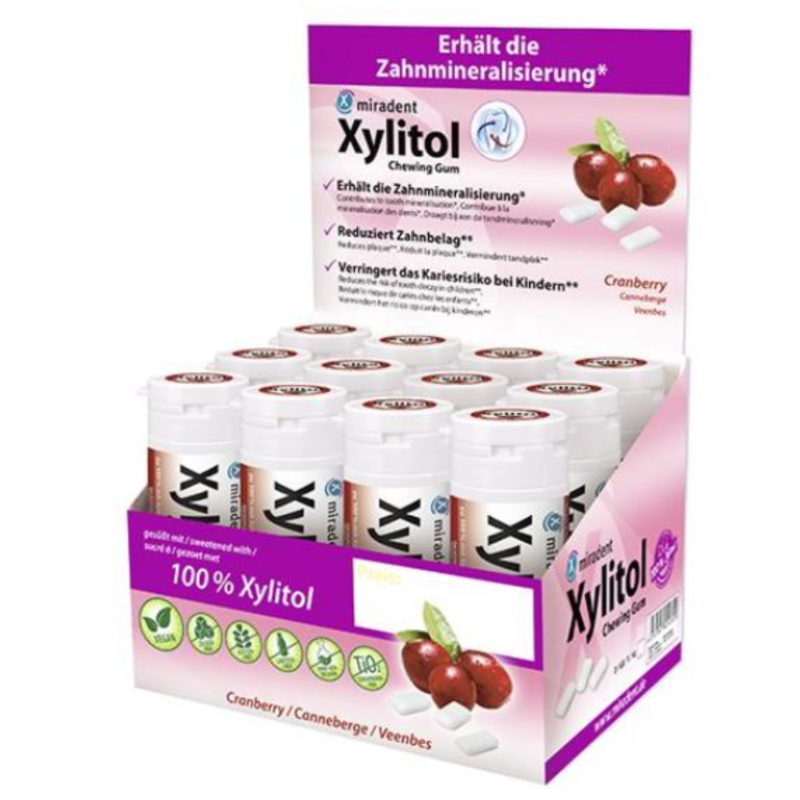 miradent Xylitol Kaugummi Cranberry (12x30 Stk)