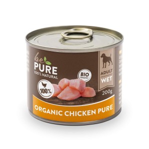 bePure Organic Chicken pure mit Bio-Huhn, Nassfutter für Hunde (200g)