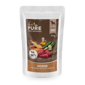 bePure Horse mit Pferd und Gemüse, Nassfutter für Hunde (150g)