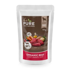 bePure Organic Beef mit Bio Rind und Gemüse, Nassfutter für Hunde (150g)