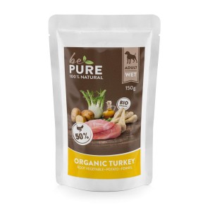 bePure Organic Turkey mit Bio Pute, Wurzelgemüse, Kartoffeln und Fenchel, Nassfutter für Hunde