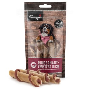 Snuggis Rinderhaut Twisters für Hunde, 10cm (100g)