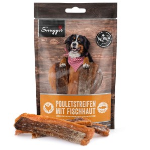 Snuggis Pouletstreifen mit Fischhaut für Hunde (80g)