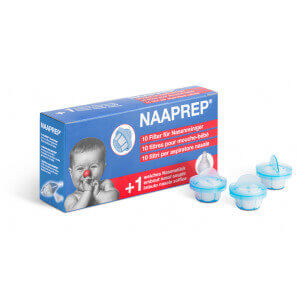 NAAPREP Filtre pour nettoyeurs nasaux (10 pièces + 1 embout nasal)