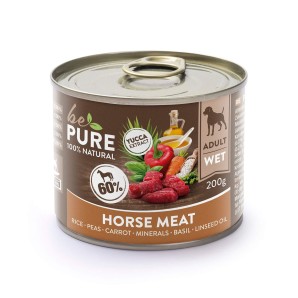 bePure Horse Meat mit Pferd, Gemüse und Reis, Nassfutter für Hunde (200g)
