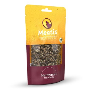 Herrmann’s Meatis mit Bio​-​Huhn, Snack für Hunde (80g)