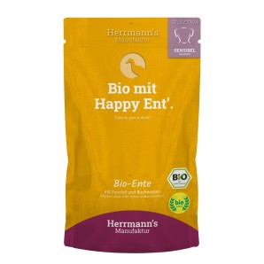 Herrmann’s Bio Ente mit Fenchel und Buchweizen, Nassfutter für Hunde (150g)