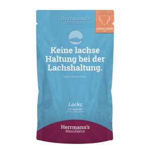Herrmann’s Lachs mit Aprikose, Nassfutter für Hunde (150g)