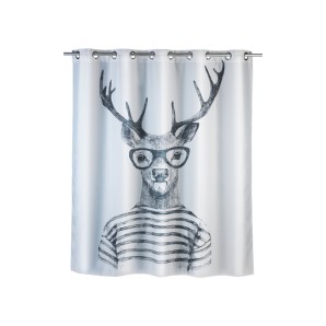 WENKO Duschvorhang Mr. Deer flex antischimmel Polyester (1 Stk)