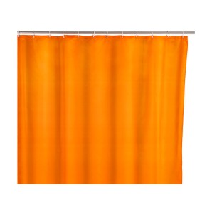 WENKO Duschvorhang Orange Polyester Anti-Schimmel (1 Stk)