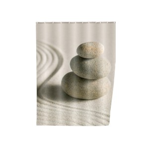 WENKO Duschvorhang Sand and Stone 180x200cm Polyester (1 Stk)
