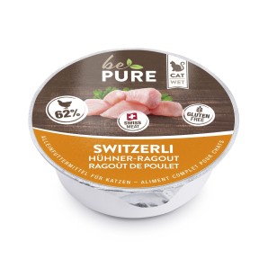 bePure Switzerli mit Hühner​-​Ragout für Katzen (85g)