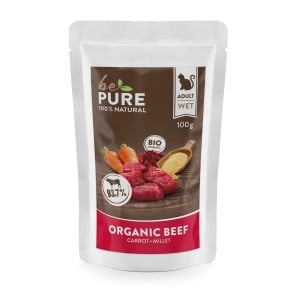 bePure Organic Beef mit Bio-Rind, Karotten und Hirse für Katzen (100g)