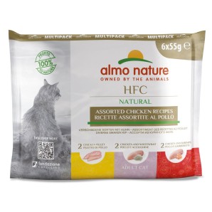 Almo Nature HFC Natural Multipack mit Huhn, Nassfutter für Katzen (6x55g)