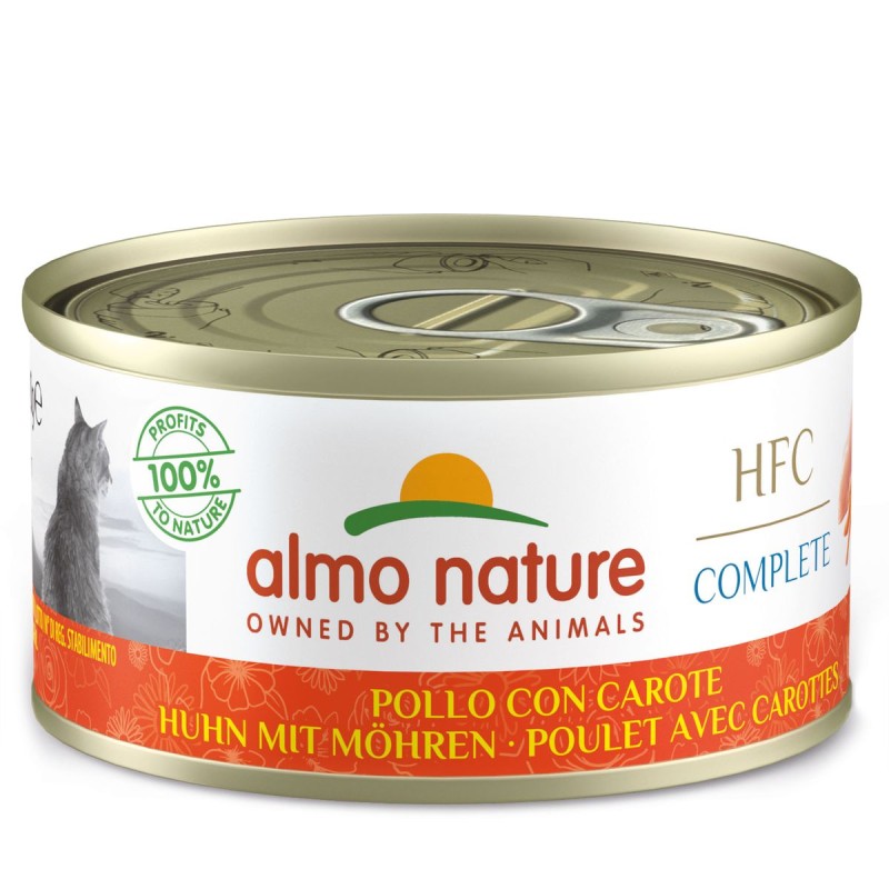 Almo Nature HFC Complete mit Huhn und Karotten, Nassfutter für Katzen (70g)
