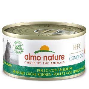 Almo Nature HFC Complete mit Huhn und grünen Bohnen, Nassfutter für Katzen (70g)