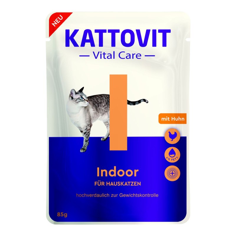 Kattovit Vital Care Indoor mit Huhn, Nassfutter für Katzen (85g)
