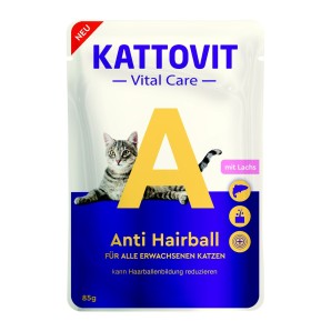 Kattovit Vital Care Anti Hairball mit Lachs, Nassfutter für Katzen (85g)