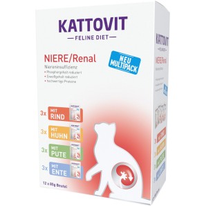 Kattovit Niere​/​Renal Multipack, Nassfutter für Katzen (12x85g)