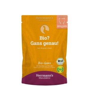 Herrmann’s Bio-Gans mit Zucchini und Tomaten, Nassfutter für Katzen (100g)