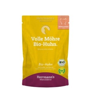 Herrmann’s Bio​-​Huhn Kamut und Karotte, Nassfutter für Katzen (100g)