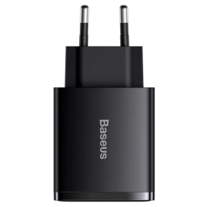 Baseus - (30W) Dual USB / USB C Quick Charge QC 3.0 Ladegerät mit Power Delivery 3.0 - Schwarz (1