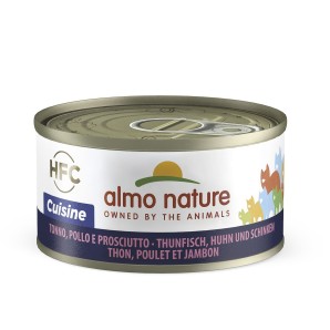 Almo HFC Natural Cat Thunfisch, Huhn und Schinken, Nassfutter für Katzen (70g)