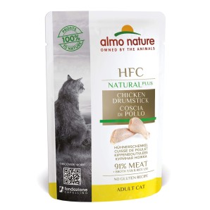 Almo Nature HFC Natural Plus Cat Hühnerschenkel, Nassfutter für Katzen (55g)