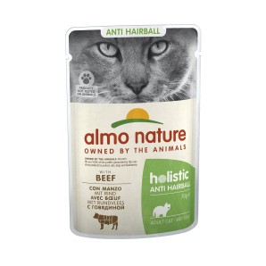 Almo Nature Holistic Anti​-​Hairball mit Rind, Nassfutter für Katzen (70g)