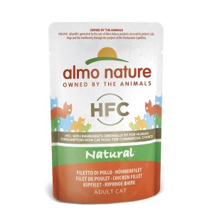 Almo Nature HFC Natural Hühnerfilet, Nassfutter für Katzen (55g)