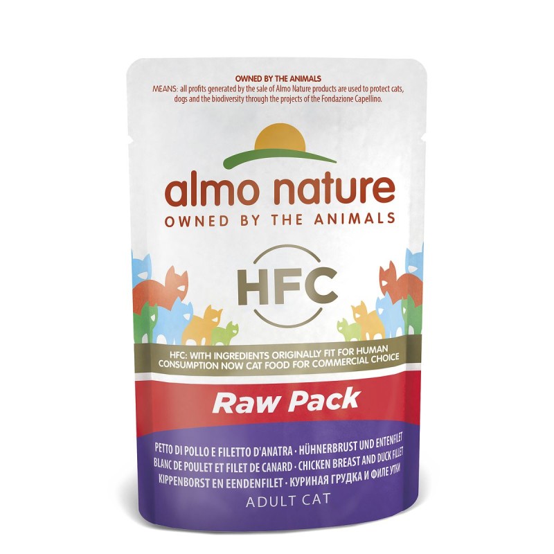 Almo Nature HFC Natural Hühnerbrust mit Entenfilet, Nassfutter für Katzen (55g)